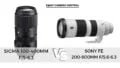 Sigma 100-400mm f5-6.3 vs Sony FE 200-600mm f5.6-6.3 side by side pictures