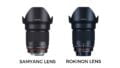 images of samyang vs rokinon lenses