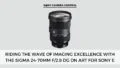 an image of the Sigma 24-70mm f/2.8 DG DN Art with a gray background