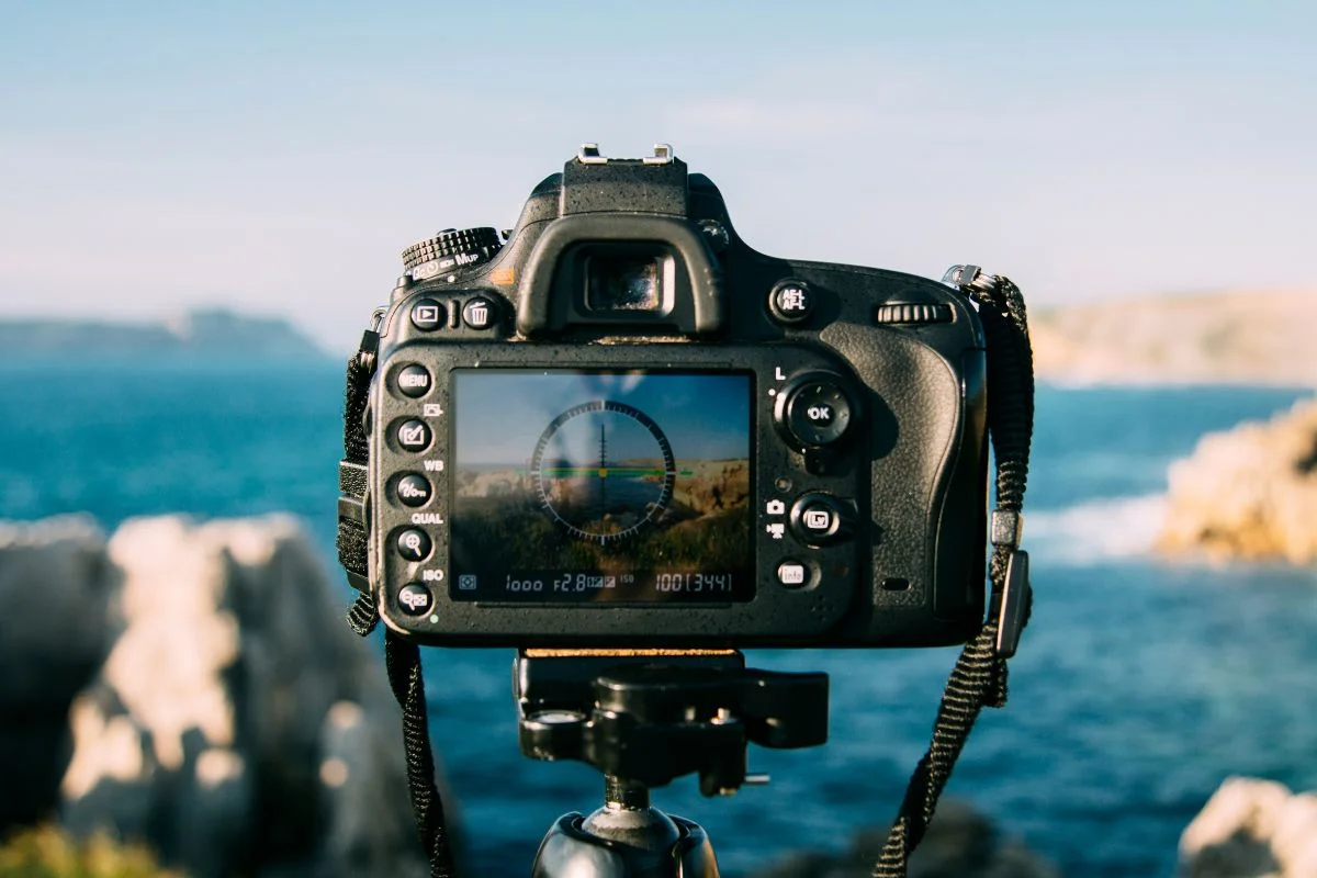 A camera by the sea.