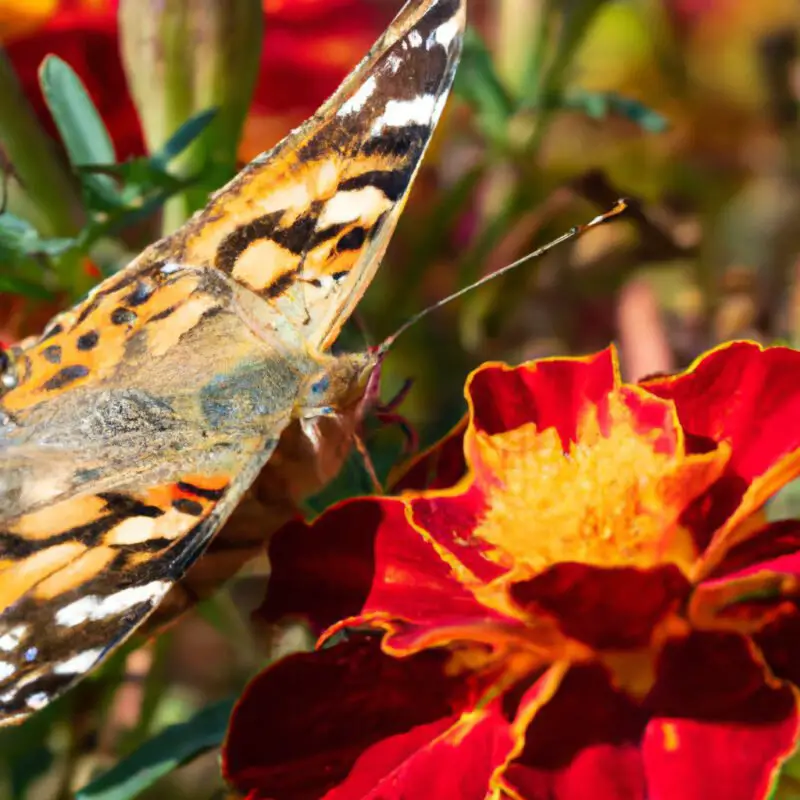 A highly detailed macro photograph of a butterfly on a vibrant flower, with half the image subtly adjusted for perfect color balance, illustrating a realistic versus unedited comparison