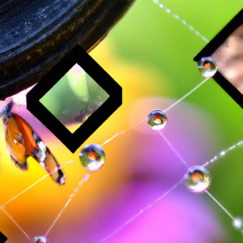 An image of a camera's ISO dial being adjusted, surrounded by vibrant close-up photographs of dew on a spider web, a butterfly's wing, and a flower's stamen, all with a blurred background