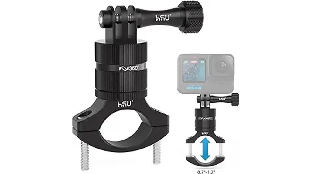 aluminum handlebar mount for action cameras