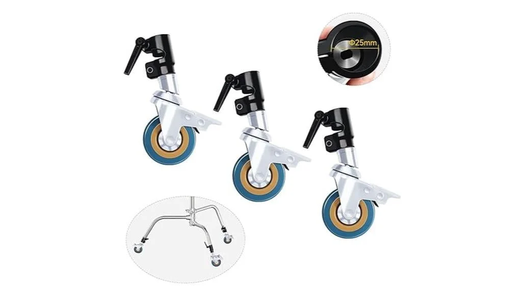 c stand wheels with boom arm