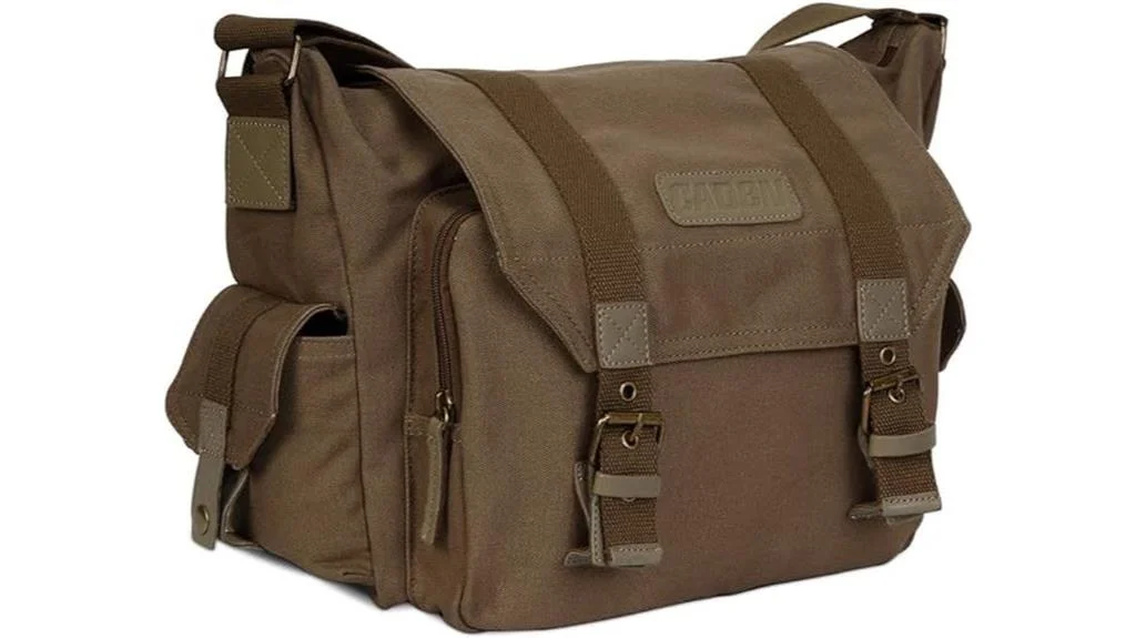 canvas camera bag with tripod holder