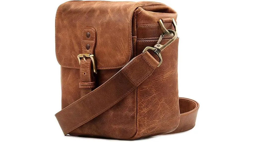 genuine leather camera messenger bag