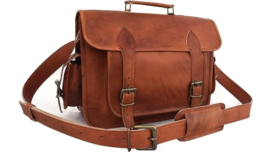 handcrafted leather camera messenger bag