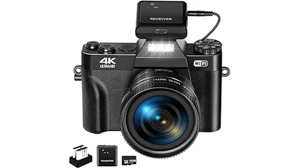 high quality 4k camera with wifi connectivity and accessories