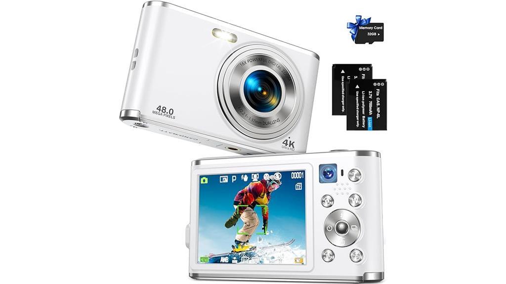 high quality digital camera with autofocus and dual camera features