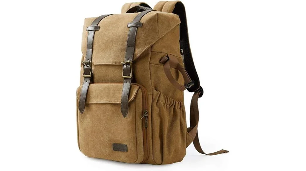 khaki dslr camera backpack