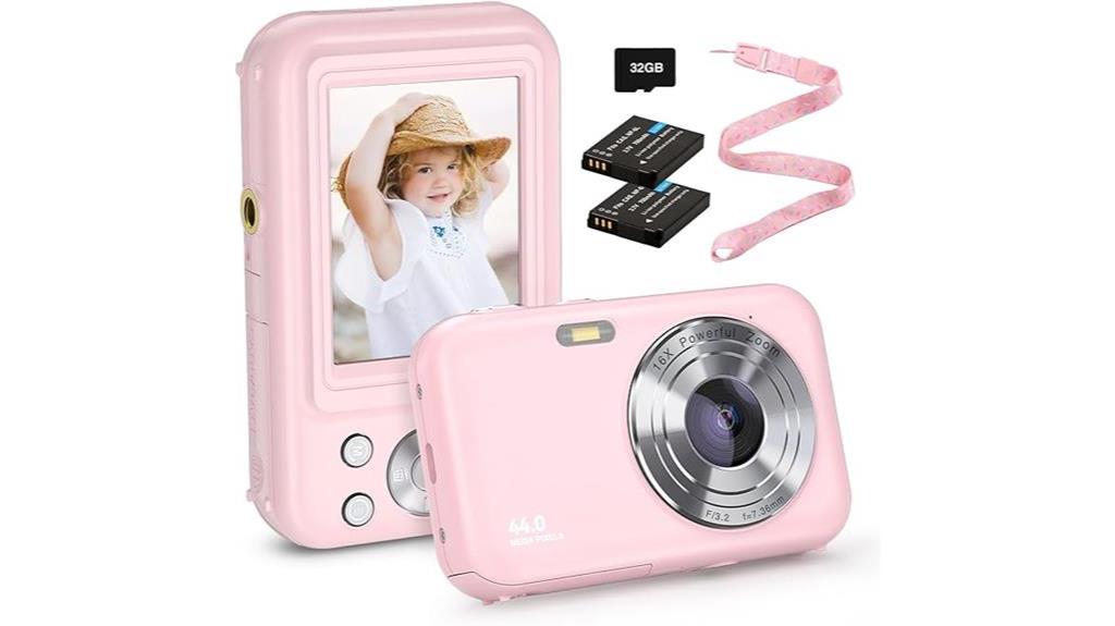 kids pink 1080p point and shoot camera