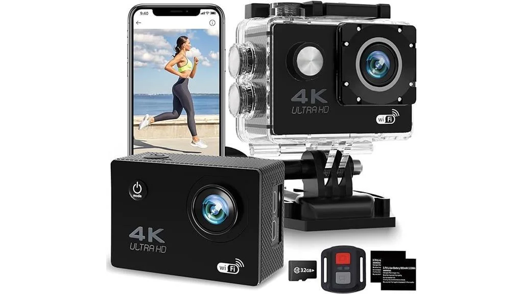 rapocon 4k30fps waterproof action