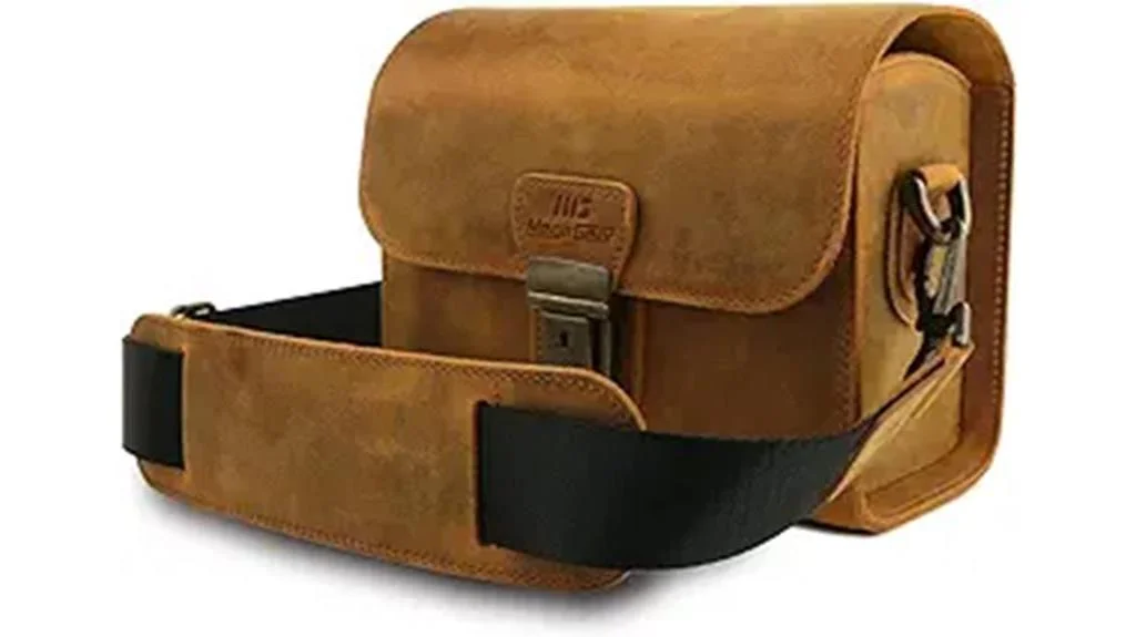 stylish leather camera messenger