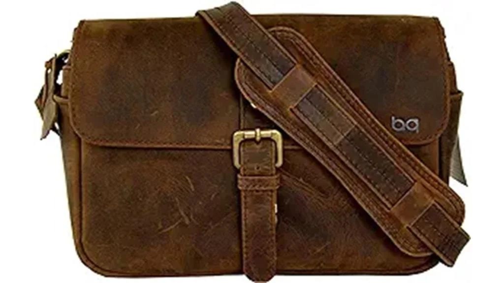 stylish vintage leather camera bag