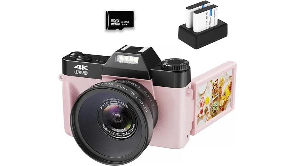 vjianger 4k flip screen camera