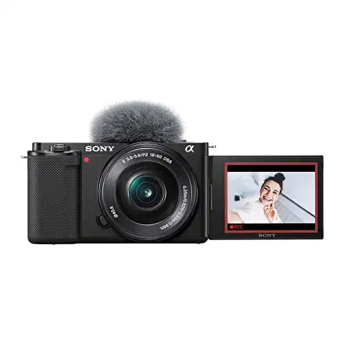 Sony Alpha ZV-E10 APS-C Interchangeable Lens Mirrorless Vlog Camera Kit Black