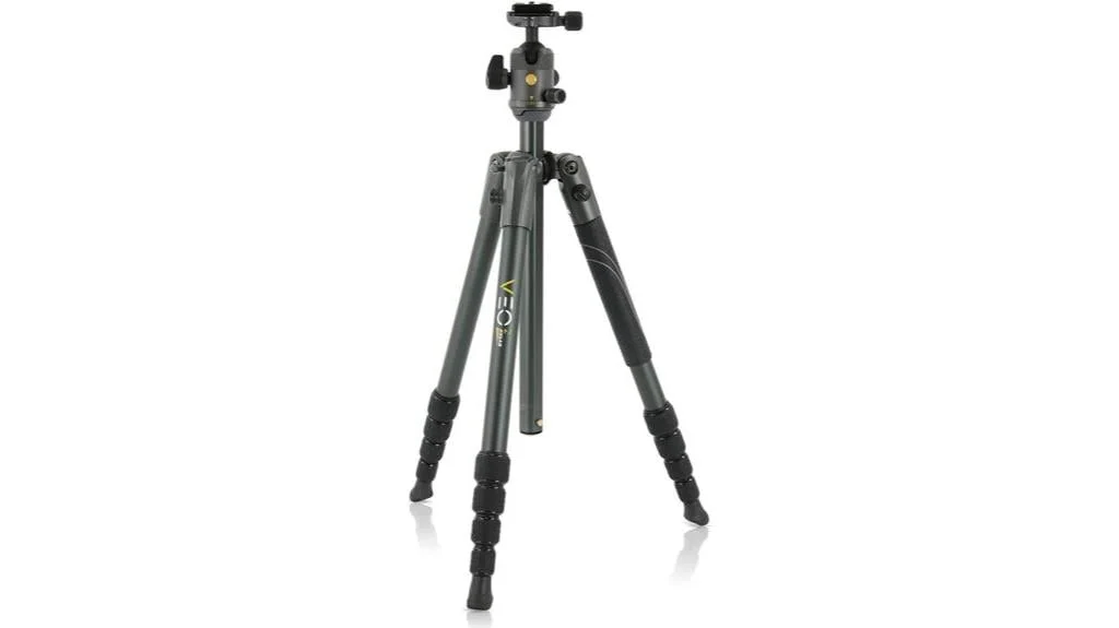 compact black aluminum tripod