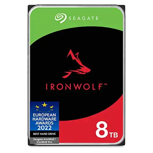 Seagate IronWolf 8TB NAS Internal Hard Drive HDD 3.5 Inch SATA 6Gb/s 7200 RPM 256MB Cache for RAID Network Attached Storage