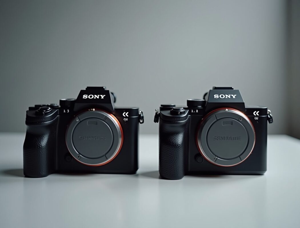 Two Sony mirrorless cameras side by side
