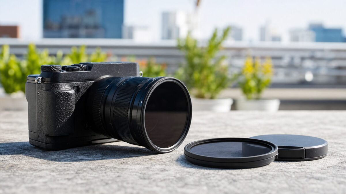 Sony A7 IV with a variable ND filter in daylight