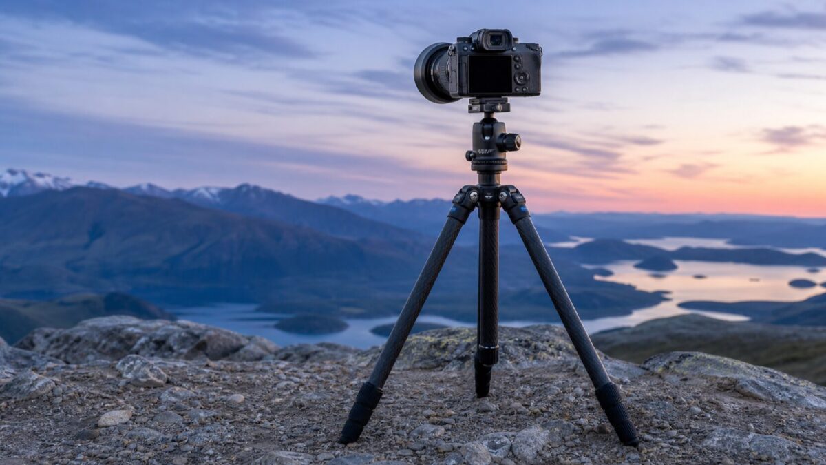 Sony A7R V on a tripod for a controlled sharpness test
